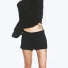 Low Waist Mini Suiting Shorts – Black