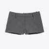 Low Waist Mini Suiting Shorts – Dark Grey Melange
