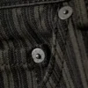 Low Waist Pinstripe Cotton Trousers – Striped Dark Grey