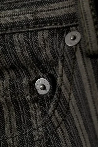 Low Waist Pinstripe Cotton Trousers – Striped Dark Grey