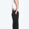 Low Waist Wide Suiting Trousers – Black