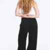 Low Waist Wide Suiting Trousers – Black