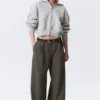 Low Waist Wide Suiting Trousers – Dark Grey