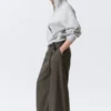 Low Waist Wide Suiting Trousers – Dark Grey