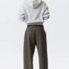 Low Waist Wide Suiting Trousers – Dark Grey