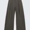 Low Waist Wide Suiting Trousers – Dark Grey