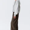 Low Waist Wide Suiting Trousers – Dark Mole – Pinstripe