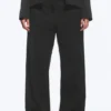 Low-Waisted Loose Fit Suit Trousers – Pinstriped Black