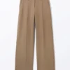 Low Waisted Pleated Suiting Trousers – Dusty Mole