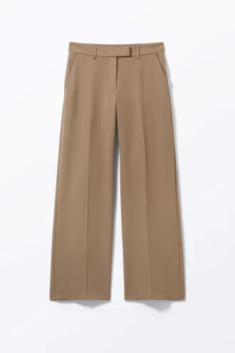 Low Waisted Pleated Suiting Trousers – Dusty Mole