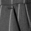 Low Waisted Pleated Suiting Trousers – Striped Dark Grey