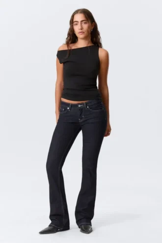 Luna Low Rise Skinny Bootcut Jeans – Blue Rinse – Dark Blue