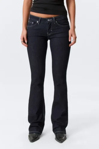 Luna Low Rise Skinny Bootcut Jeans – Blue Rinse – Dark Blue