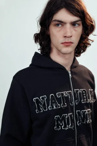 Mechatok Embroidered Zip Hoodie – Black
