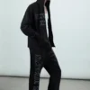 Mechatok Embroidered Zip Hoodie – Black