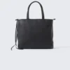 Medium Faux Leather Tote Bag – Dark
