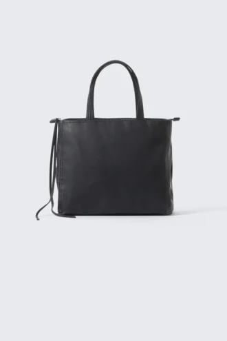 Medium Faux Leather Tote Bag – Dark