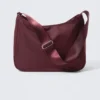 Medium Nylon Twill Shoulder Bag – Dark Red