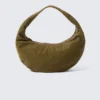 Medium Rounded Shoulder Bag – Dark Khaki Green