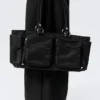 Medium Shoulder Bag with Pockets – Black