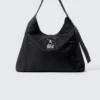 Medium Slouched Clasp Shoulder Bag – Black