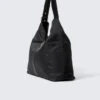 Medium Slouched Clasp Shoulder Bag – Black