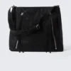 Medium Zip Shoulder Bag – Black