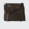 Medium Zip Shoulder Bag – Dark Mole