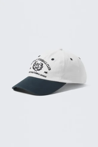 Merch Baseball Cap – Dark Blue & White