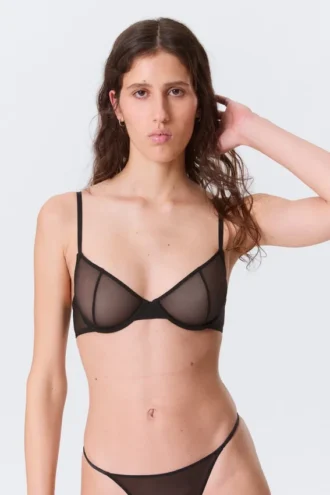 Mesh Wire Bra – Black