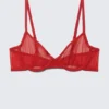 Mesh Wire Bra – Bright Red