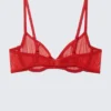 Mesh Wire Bra – Bright Red