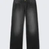 Messy Low Rise Regular Straight Jeans – Undone Black – Black | Cheap Monday Gb