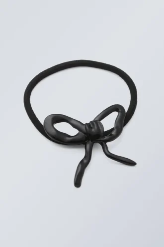 Metal Bow Hair Elastic – Black
