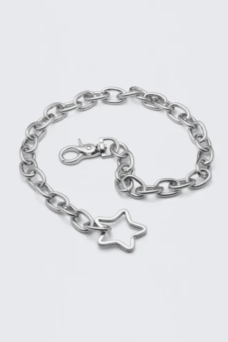 Metal Link Wallet Chain – Silver
