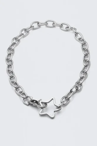 Metal Link Wallet Chain – Silver