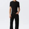 Meteor Low Rise Relaxed Straight Jeans – Black Rinse – Black