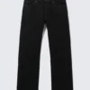 Meteor Low Rise Relaxed Straight Jeans – Black Rinse – Black