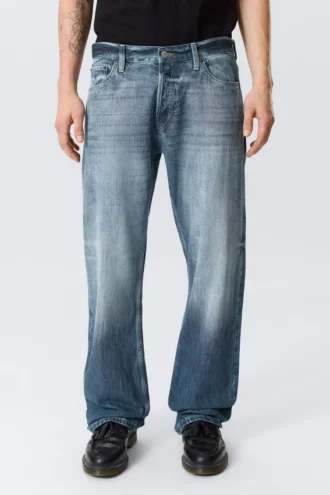 Meteor Low Rise Relaxed Straight Jeans – Board Blue – Medium Blue