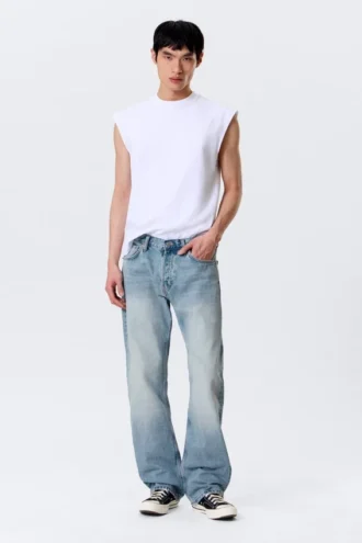 Meteor Low Rise Relaxed Straight Jeans – Kimberley Blue – Medium Blue