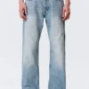 Meteor Low Rise Relaxed Straight Jeans – Kimberley Blue – Medium Blue