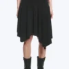 Mid Rise Asymmetric Jersey Skirt – Black