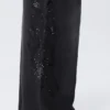 Mid-Rise Baggy Studded Graphic Sweatpants – Studded Black