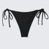Mid Rise Brazilian Tie Bikini Bottoms – Black