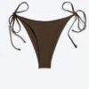 Mid Rise Brazilian Tie Bikini Bottoms – Dark Brown