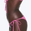 Mid Rise Brazilian Tie Bikini Bottoms – Pink