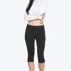 Mid-Rise Capri Trousers – Black