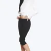 Mid-Rise Capri Trousers – Black