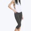 Mid-Rise Capri Trousers – Dark Grey