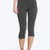 Mid-Rise Capri Trousers – Dark Grey
